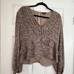 Leopard Print Long Sleeve Blouse